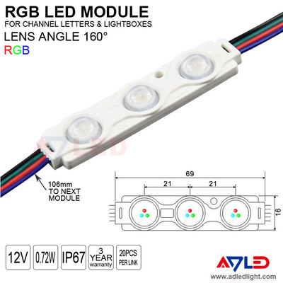 RGB LEDモジュールはSMD 5050の12ボルトを変える防水バックライトの表記3色をつける
