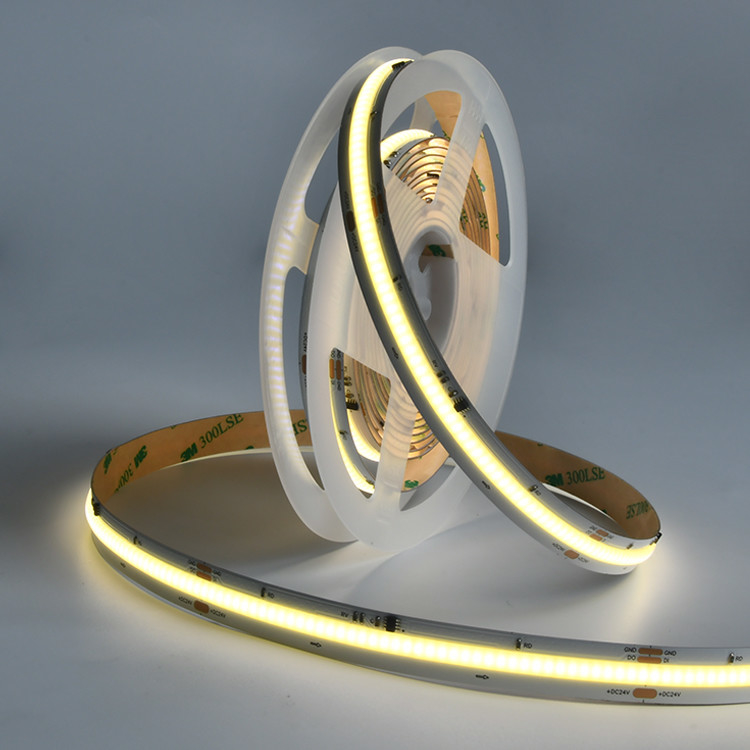 ダイナミック ホワイト 調節可能 COB LED ストライプ 24V シームレス ライト アウトプット バイブラント ホワイト オプション 線形照明