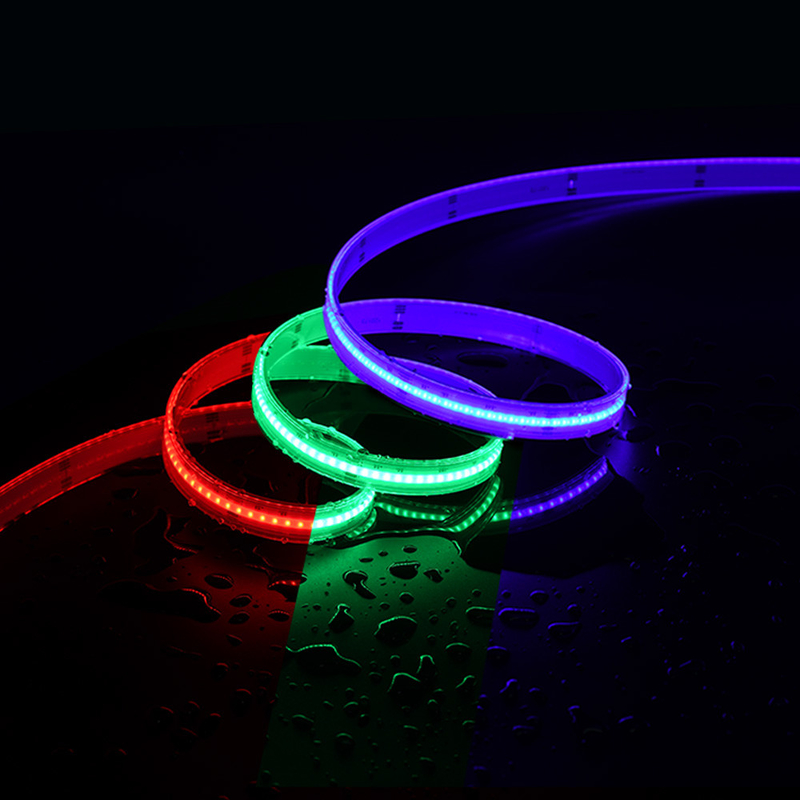 IP20 Rgbw Rgb Cob LED ストライプライト 12V 24V ピクセル 柔軟な放出 アドレス可能な Cob LED ストライプ